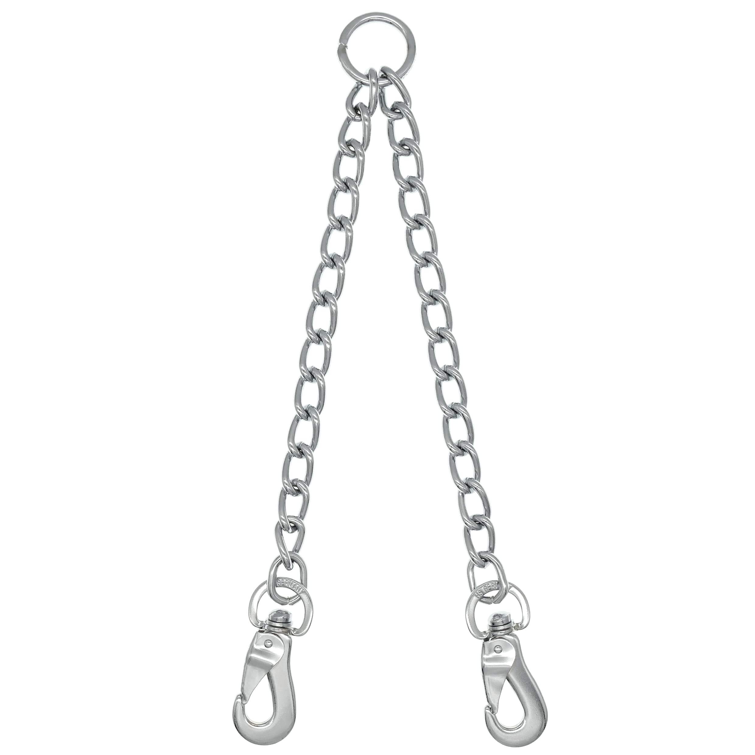 Herm Sprenger Cadena acopladora de dos correas de perro de acero cromado de 4 mm con gancho giratorio para perros medianos y grandes, sin enredos, accesorio de correa doble resistente fabricado en
