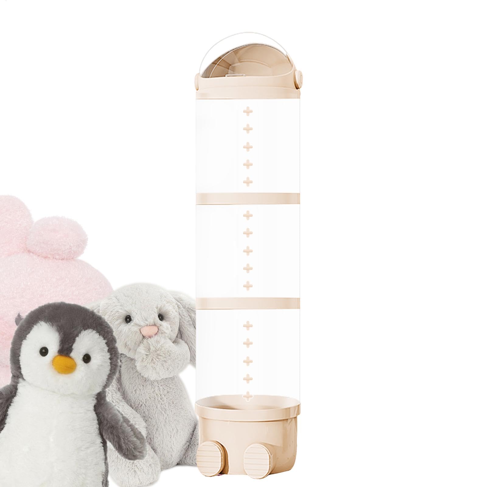 Tubo portaoggetti per animali di peluche, organizer trasparente per giocattoli per bambini, supporto per animali di peluche con design trasparente e impilabile per l'organizzazione della stanza