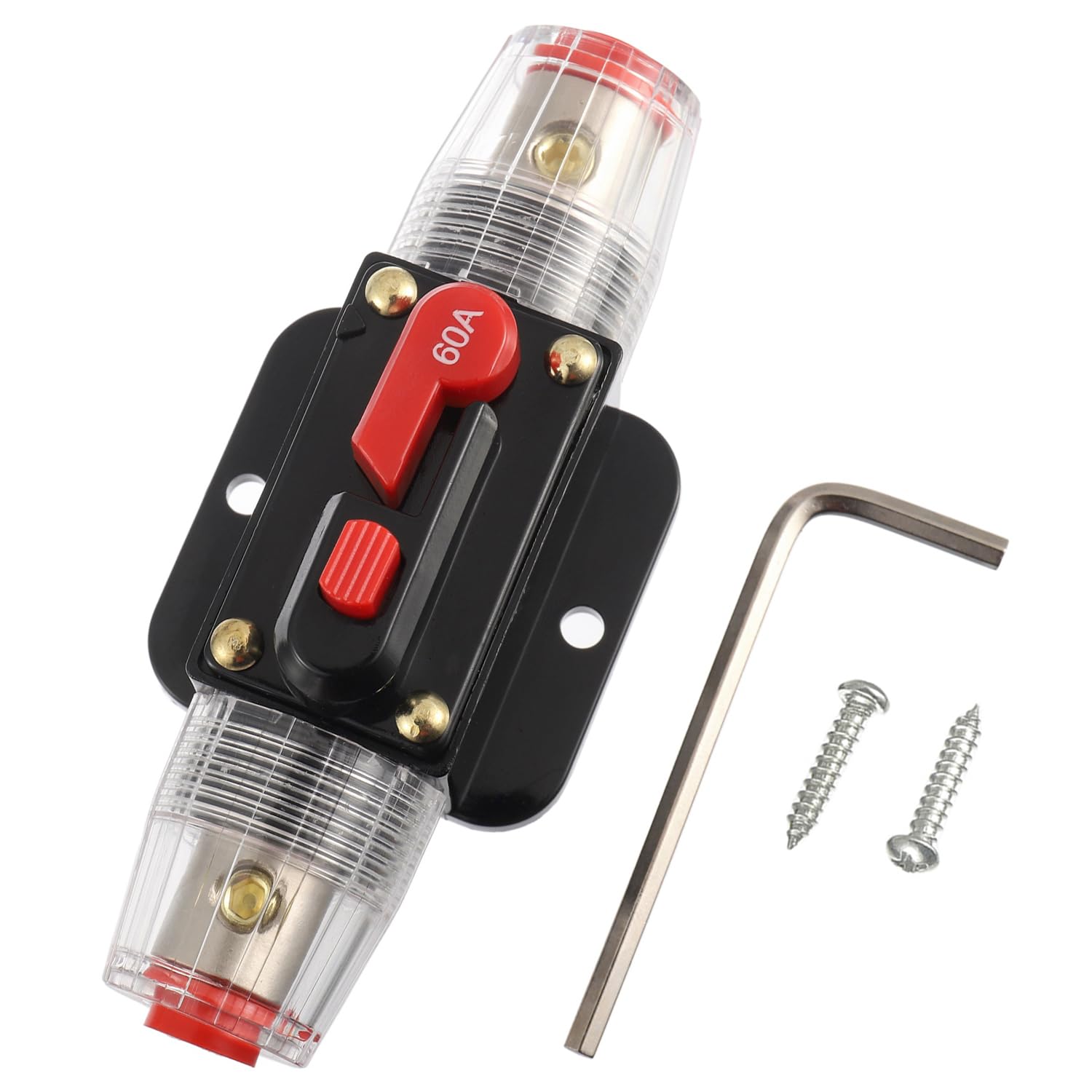 Photo 1 of BOJACK 60A Audio Inline Circuit Breaker Reset Fuse Holder 12-24V DC
