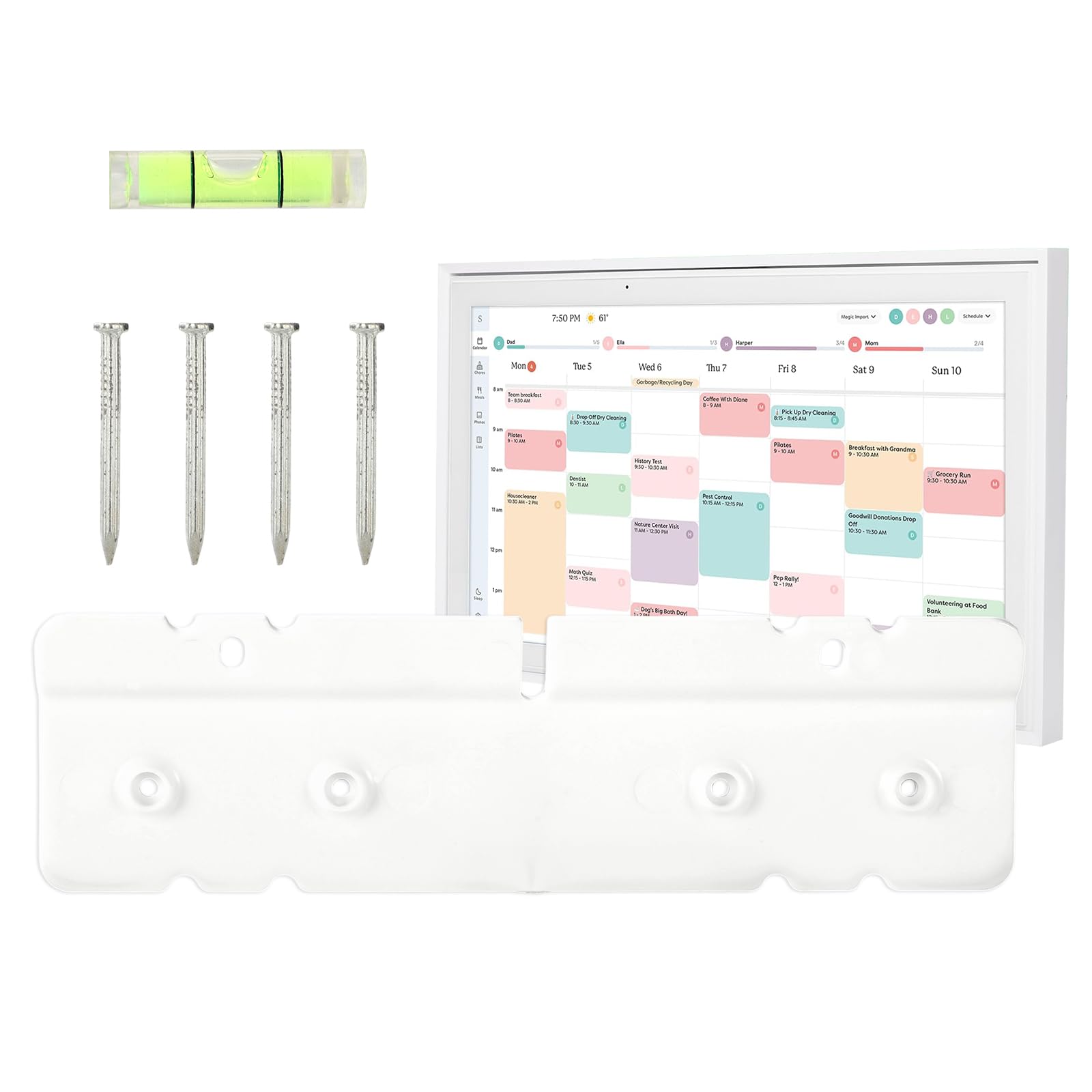 Wall Mount Kit for 15in Skylight Calendar Stand, No-Stud No-Drill Easy DIY Installation with Screws & Mini Level Damage Free No Nails or No Anchors Required Accessories