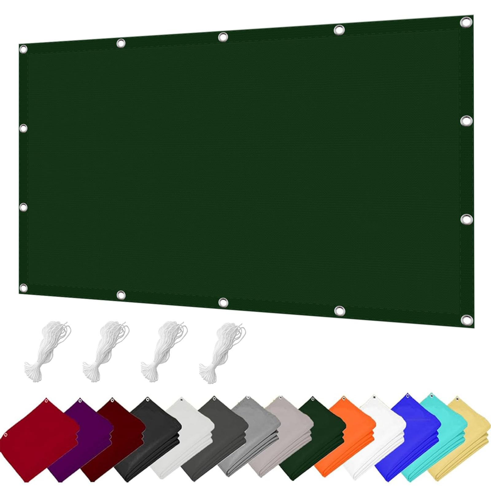 Żagiel przeciwsłoneczny, tkanina cieniująca, kwadratowa, 100 x 340 cm, prostokątna, z liną, odporna na rozerwanie, siatka cieniująca do ogrodu, żagiel przeciwsłoneczny, prostokątny, na balkon, do