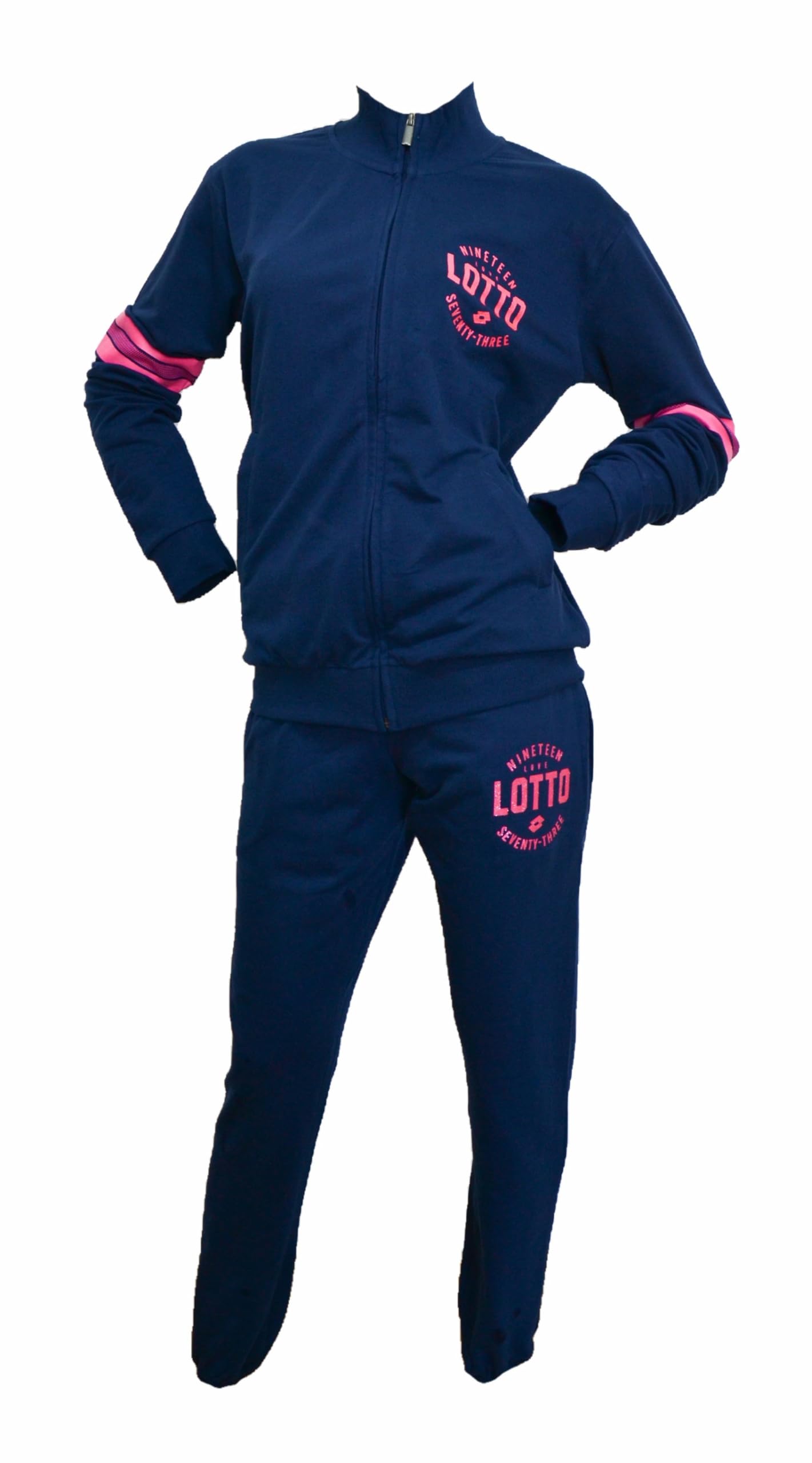 LOTTO Tuta Donna in Felpa Estiva - Tuta Donna Completa - Sportiva - Leggera Morbida per il tuo massimo comfort (5008 BLU, L)