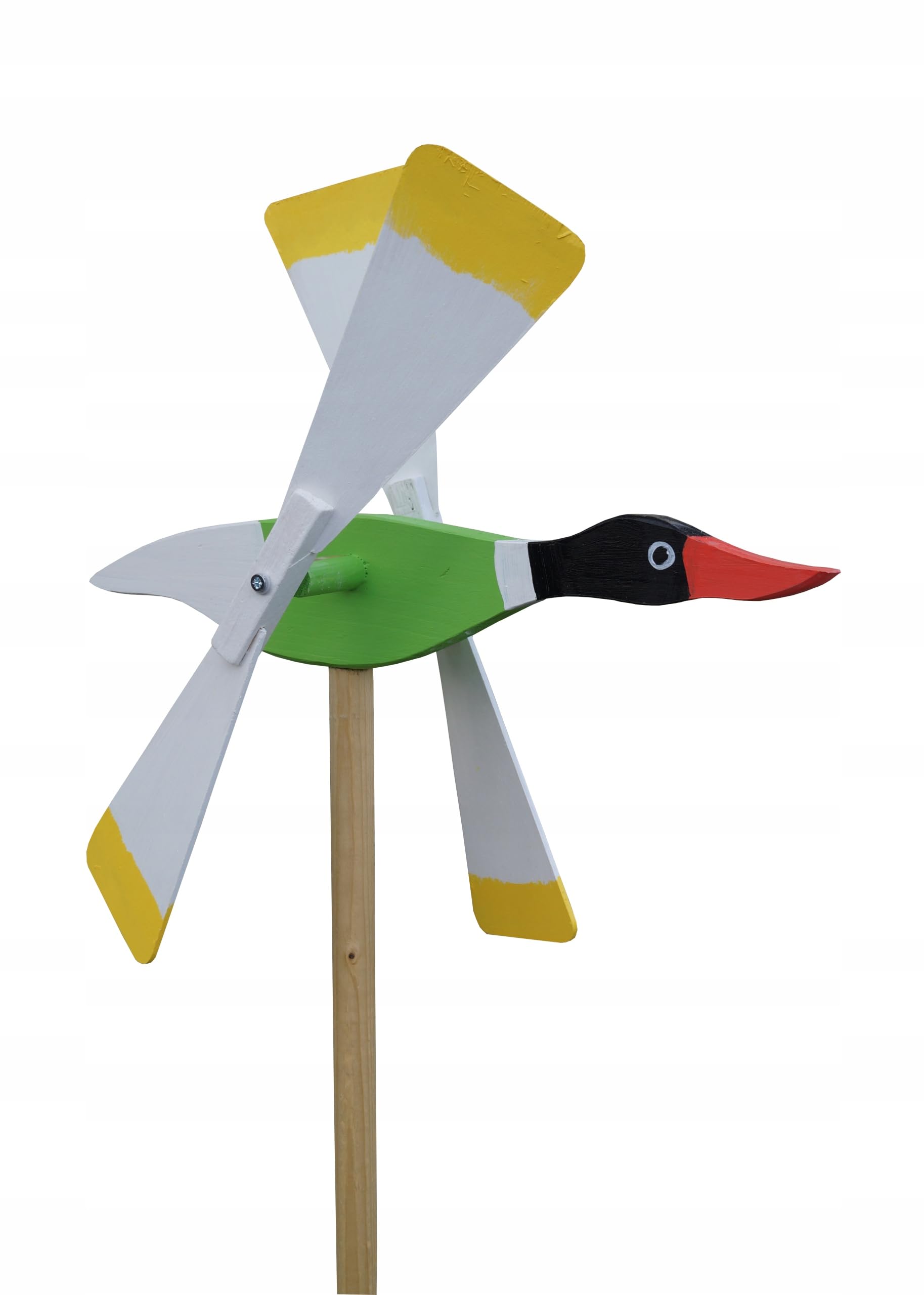 PEEWIT Wooden Windmill Anxiety Garden Repeller Green Duck Garden Decoration