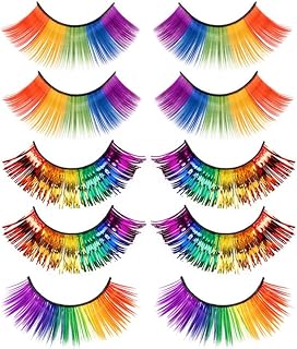 Wehhbtye 5 pares de pestañas de arco iris 3D,...