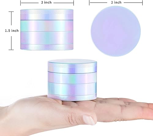 Miniatura 3 de HeezeeBeezee Molinillo de especias de 2 pulgadas (arco iris blanco)