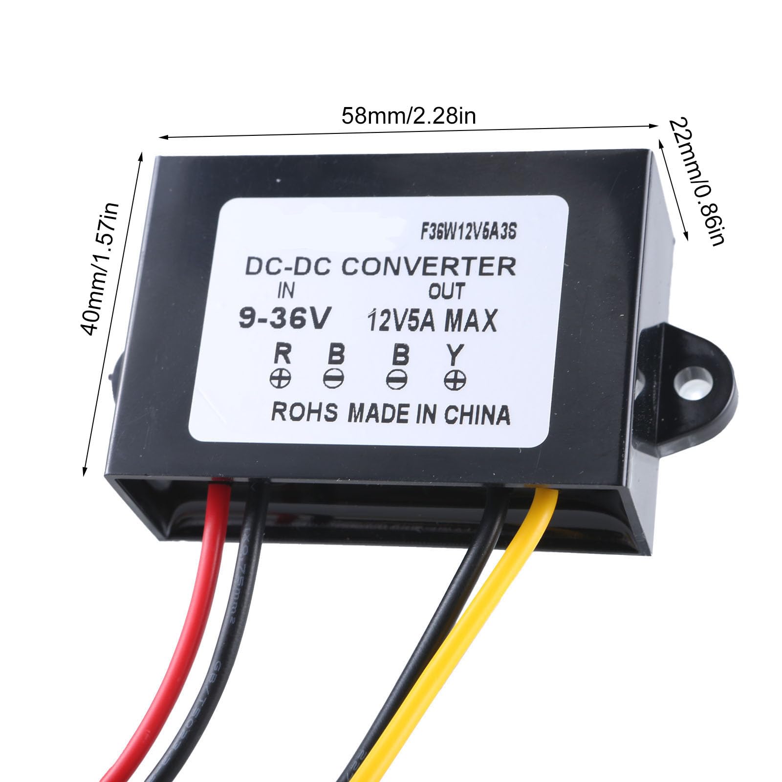 DC9V 36V a 12V 5A Módulo convertidor de voltajes Adaptador de corriente para coche y convertidor LED