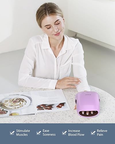 Miniatura 10 de CINCOM Masajeador de manos para mujer  Masaje de compresión de aire recargable con calor para artritis, muñeca, alivio del dolor y entumecimiento de
