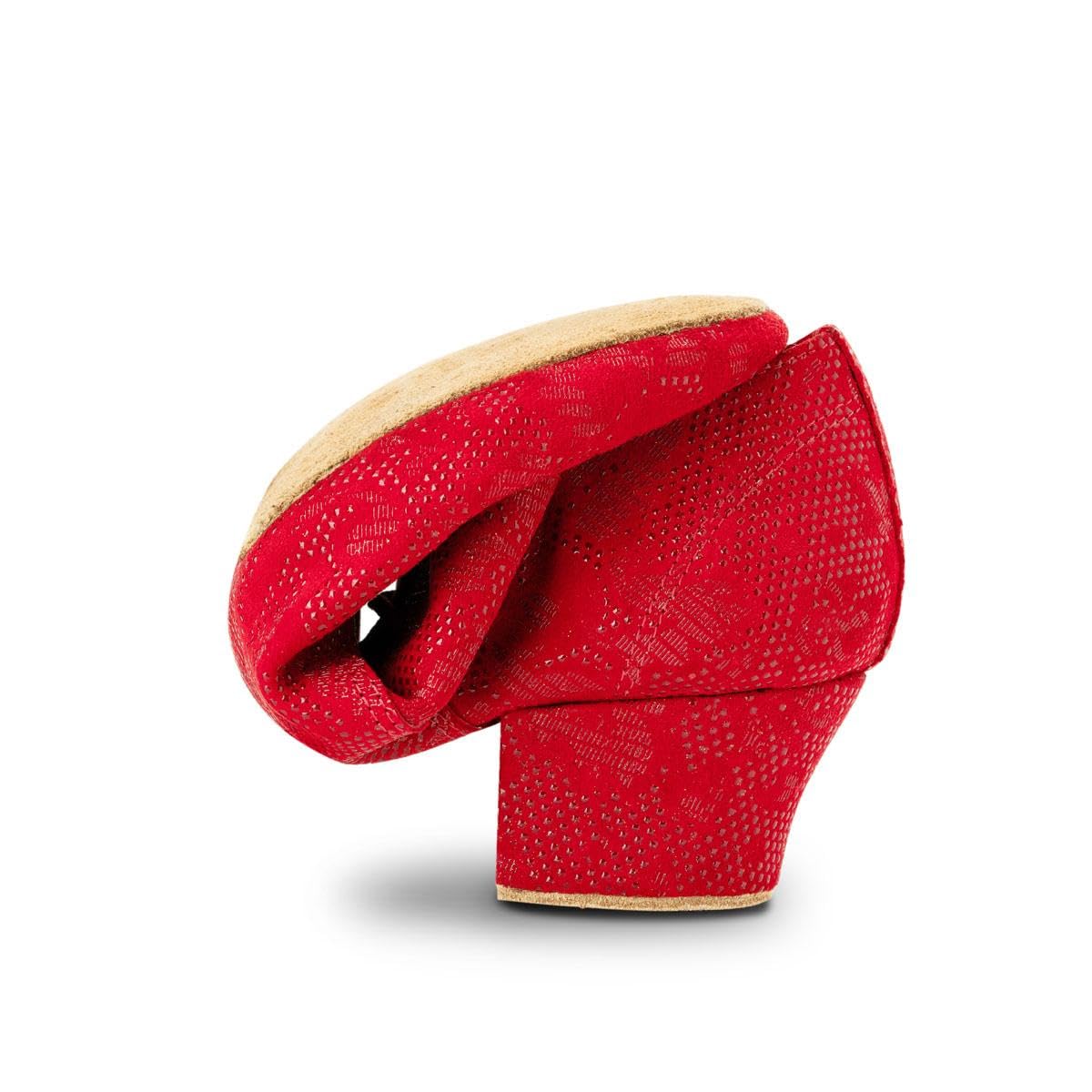 Rummos Damskie buty treningowe Elite Flextraining 118 - nubuk czerwony - średni (normalny) - 4,5 cm obcas kubański - Made in Portugalii
