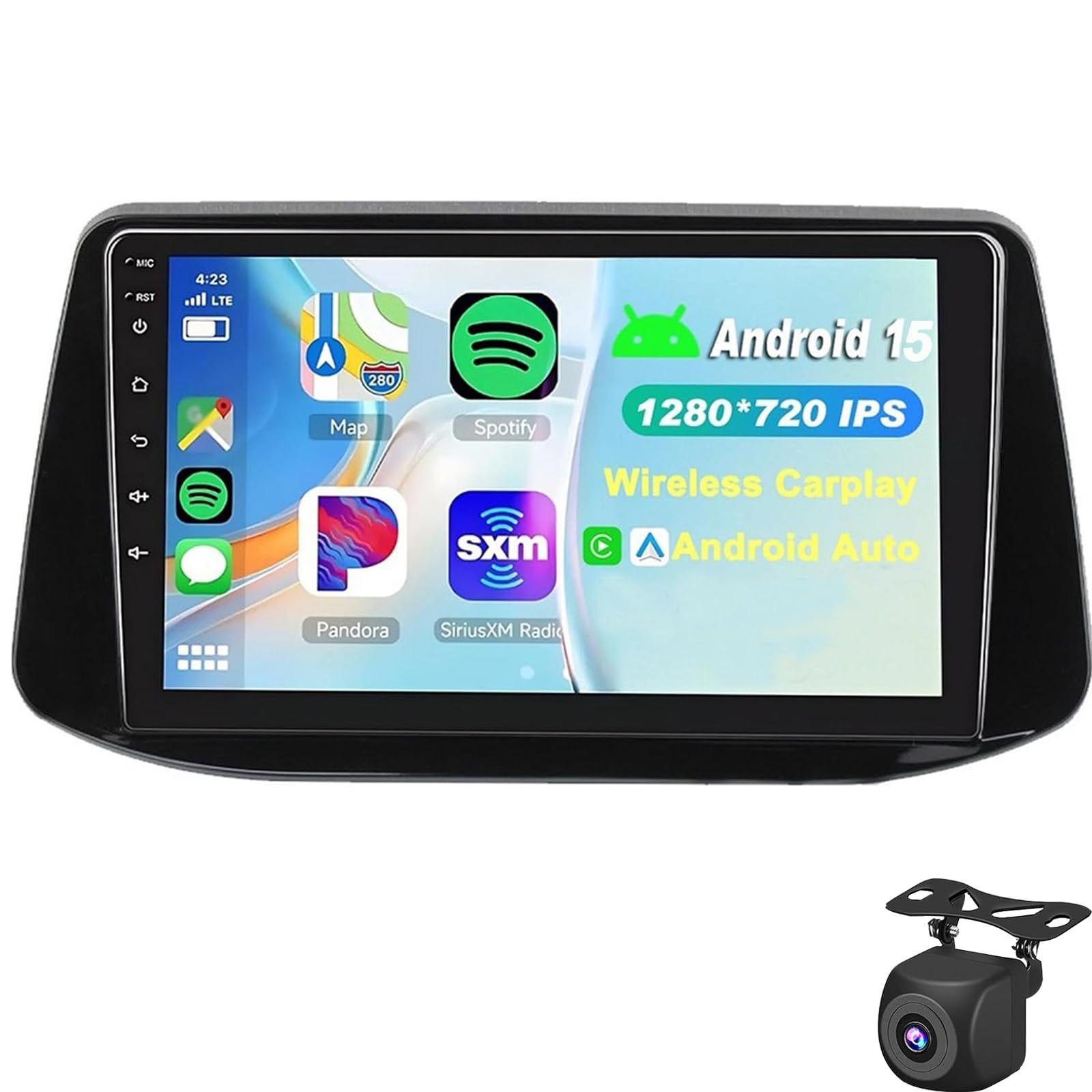 Keoaiob Android 15 Car Radio Stereo For Hyundai I30 2018, 9-inch GPS Navigation HD Touchscreen MP5 Multimedia Player Supports WiFi Bluetooth SWC FM USB MirrorLink With HD Camera(Color:8 Core 4+64G)
