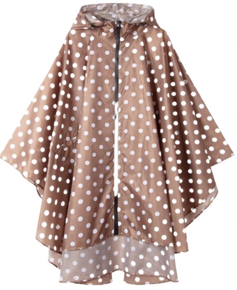Chubasquero Chaqueta de Lluvia Impermeable Cubierta De Lluvia Impermeable Largo Impermeable Mujeres Turismo Al Aire Libre Senderismo Poncho Impermeable Poncho de Lluvia ( Color : Bruin , Size : XL )