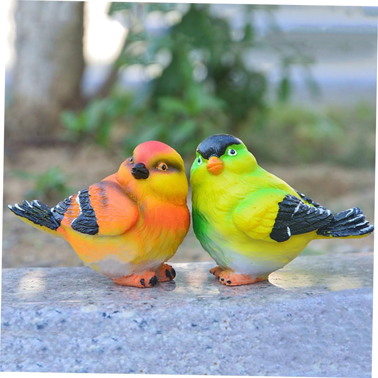 balacoo Resin Small Bird Figurines 4pcs Xmas Decorative Home Garden Accent image 4