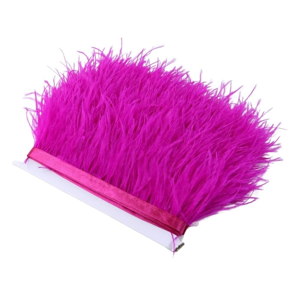 Plumes d'autruche en Ruban Rose de 5m pour Réparer et Customiser Vos Robes
