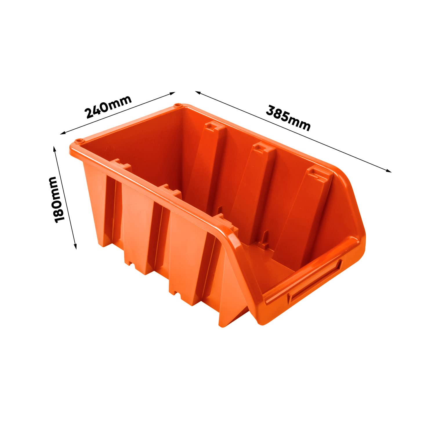 50x Stapelbox 230 x 120 x 160 mm – Stapelboxen Set - Sichtbox Sichtlagerboxen Lagerbox, Orange