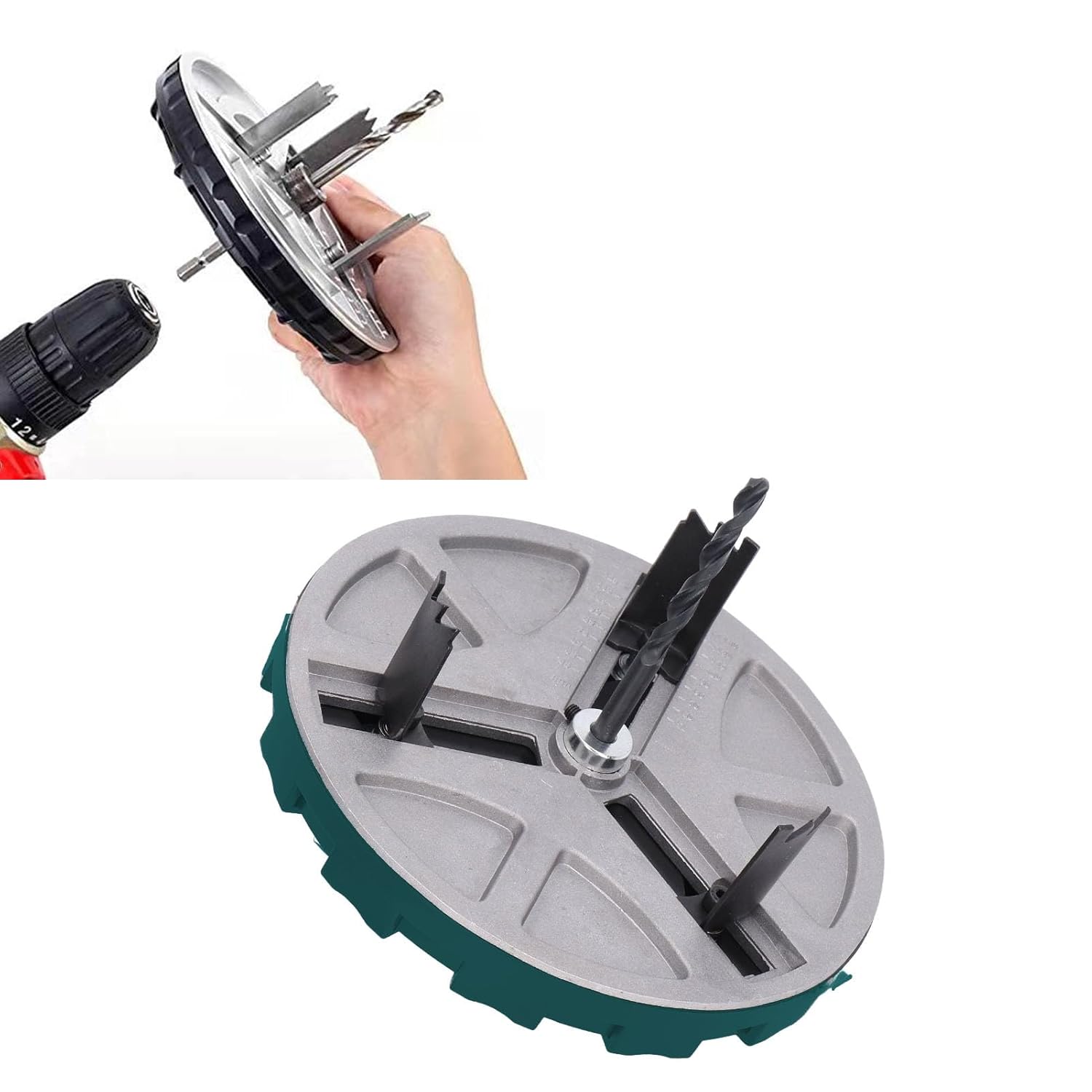Tyenaza Adjustable Punching Saw Circular Hole Opener with 3 Tooth Blades for Woodworking Projects