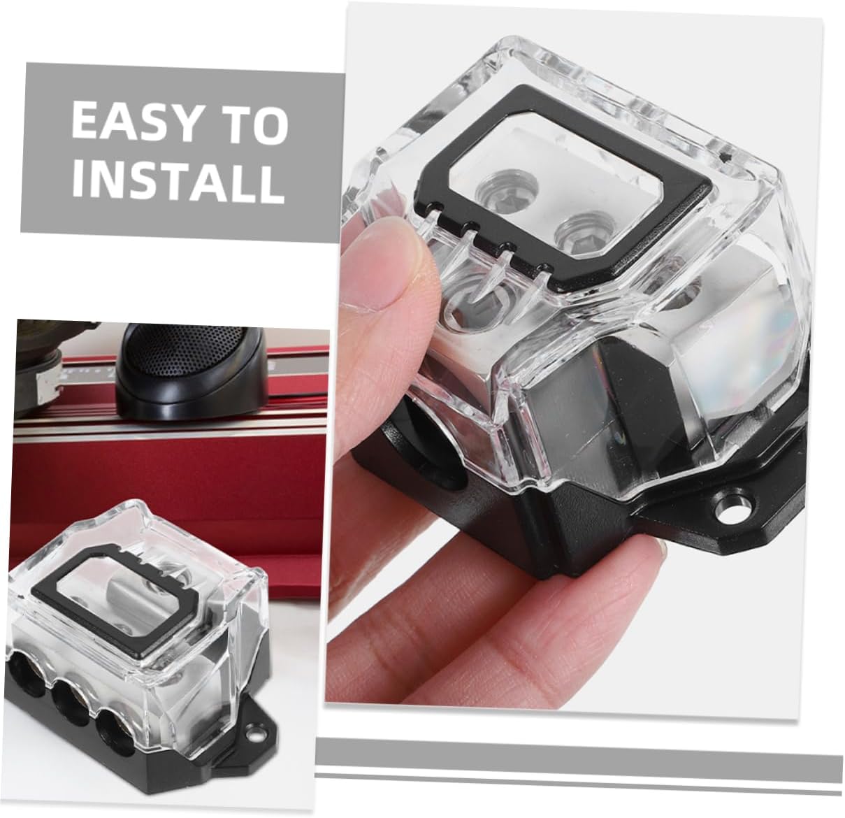 2pcs Car Audio Distribution Block Way Connecting Hub for Amplifier Ground Gauge Splitter for Efficient Power Management Vehicle