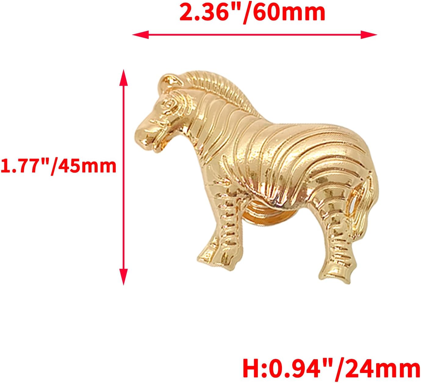 2 Pcs Zebra Kitchen Cabinet Knobs Animal Cabinet Knobs Pulls Gold Dresser Drawer Handles Pulls Cupboard Door Decorative Knobs (Gold)