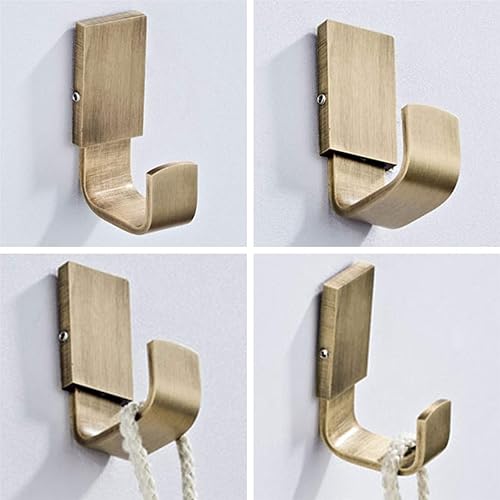 Miniatura 2 de Flybath Gancho para abrigos, ganchos de latón antiguo para toallas de baño, cocina, soporte para camisas, montaje en pared, bronce cepillado,