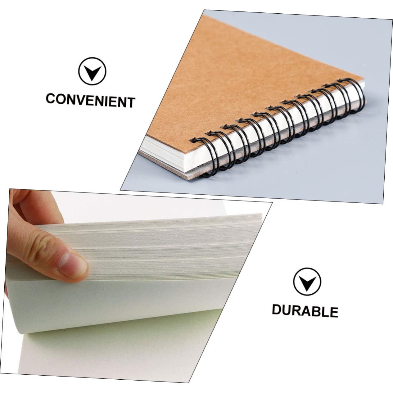Cuaderno Espiral A4 para Dibujo y Bocetos, Papel Marrón, 2 Piezas, Adecuado para Dibujo al Aire Libre y Clase
