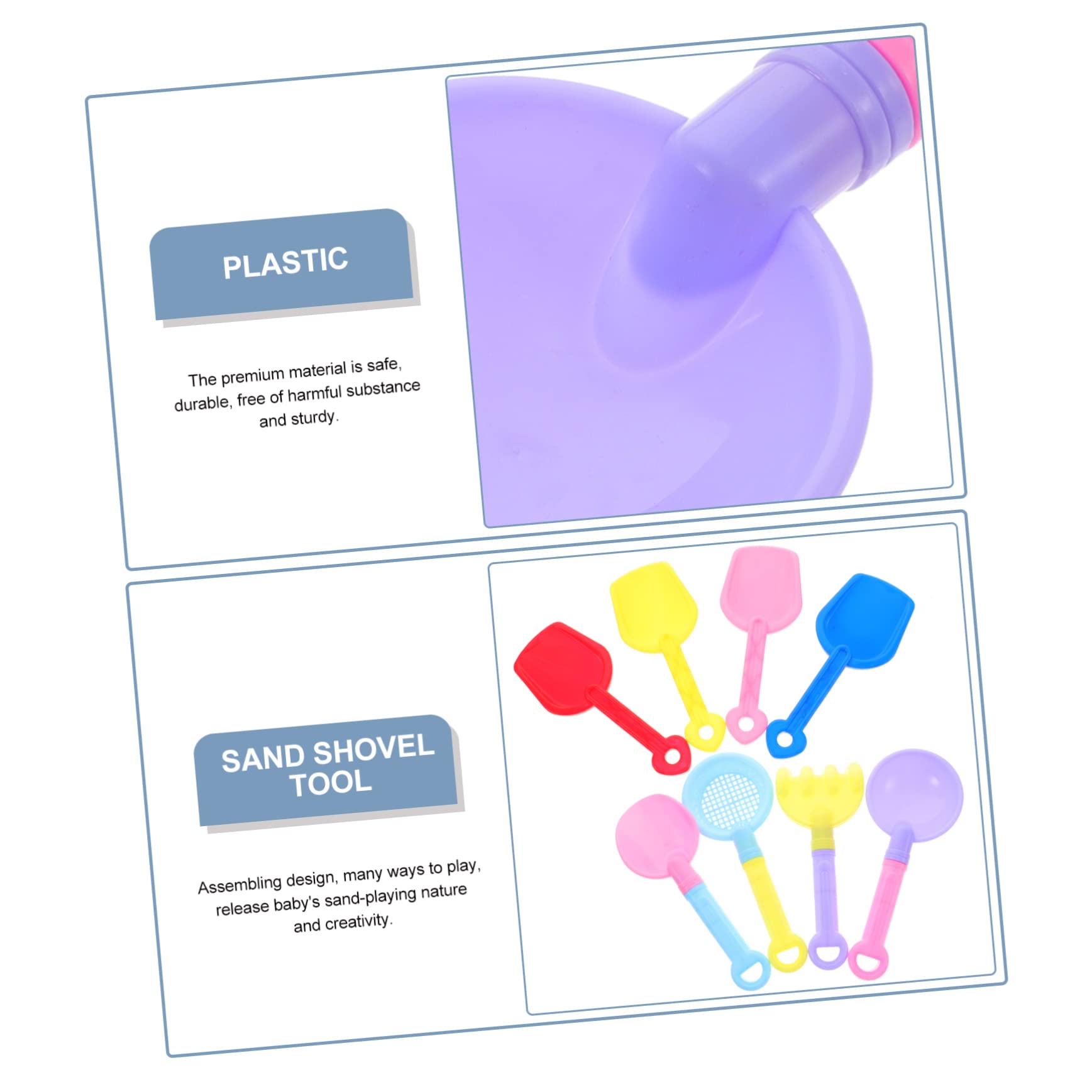 Sosoport Enhance Imaginative Play 8-Piece Boys and Girls Digging Shovel Toys Safe for Little Ones