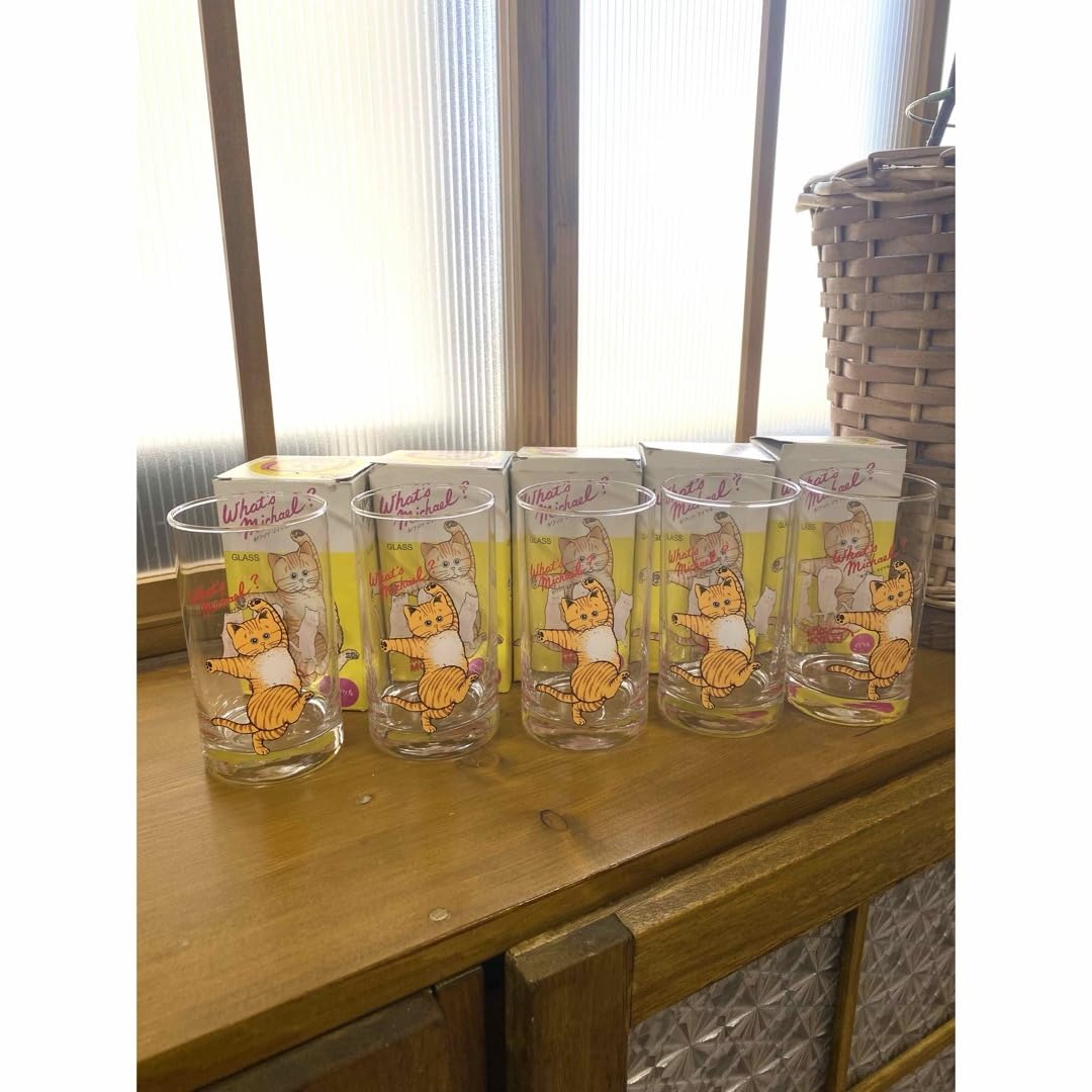 Amazon.co.jp: ドムドムバーガーレトロなホワッツマイケル猫グラス箱付 