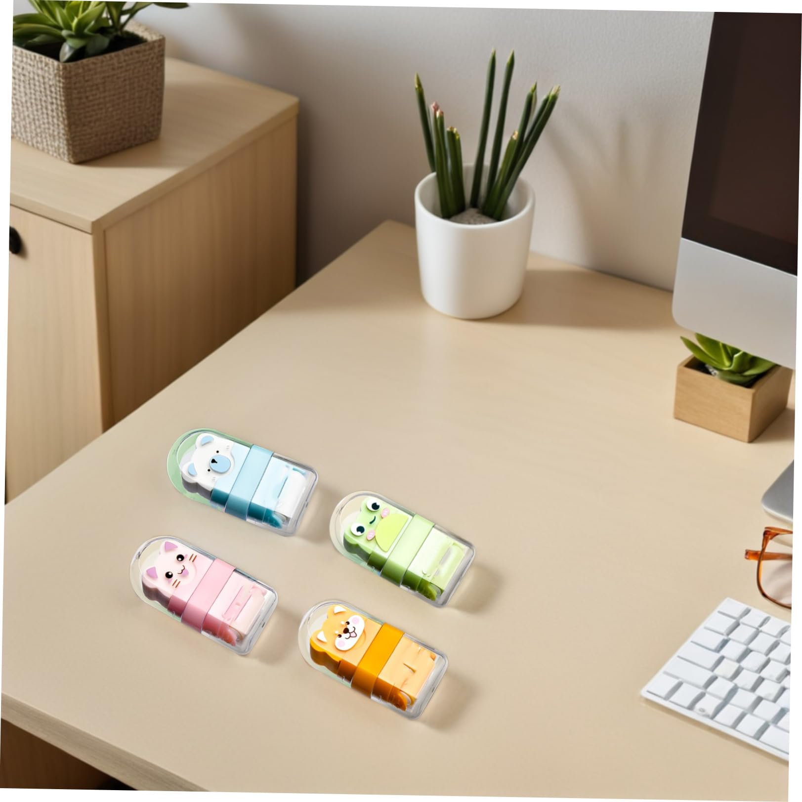 Holibanna 24 Pezzi Gomme da Cancellare a Rullo con Design Animale Cartoon Carino, Ergonomiche in Pvc per Studenti e Uso Scolastico, Perfette per Cancellare Segni di Matita