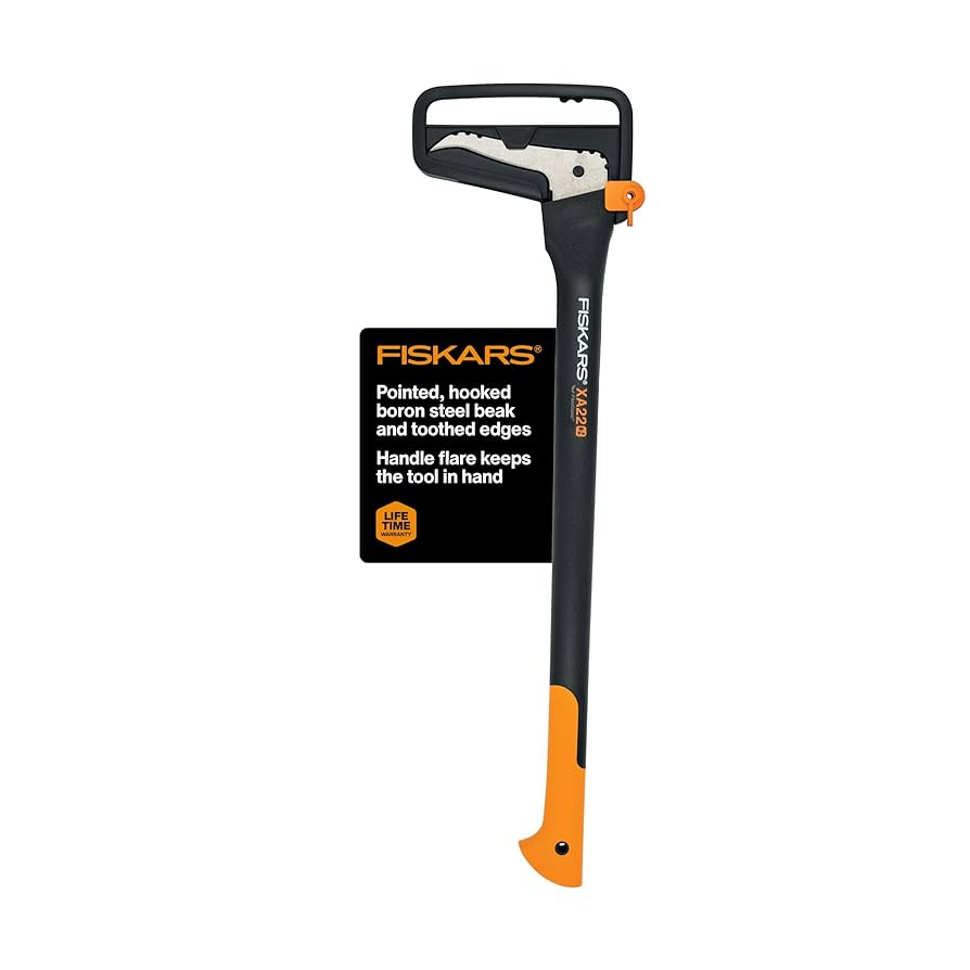 Fiskars 28" Hookaroon Saves Your Back - Lift, Drag, & Load Heavy Rounds of Firewood and Split Wood - Sharp and Lightweight Pick Tool for Logs - Pickaroon Logging Tool - Forestry Tools