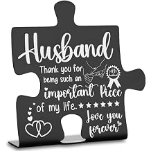 Husband Gift from Wife, Thank You for Being an Important Piece of My Life, Valentine's Day Fathers Day Christmas Birthday Husband fiance Gifts from Wife Decorative Signs & Plaques-DX413
