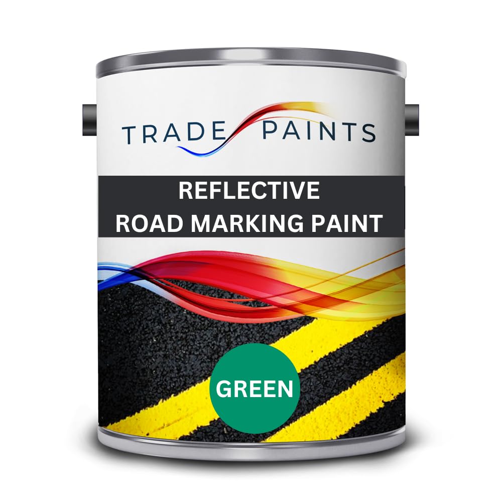 Trade Paints Reflective Road Line Car Park Marking Paint (5 Litre, Green)