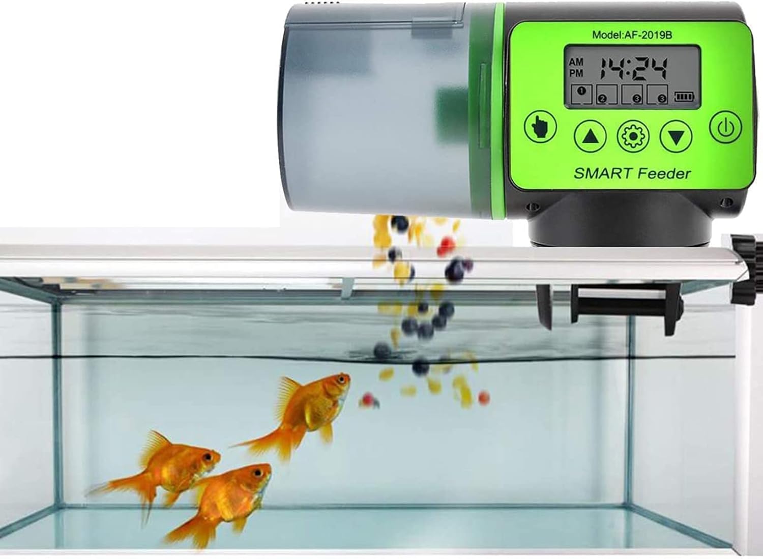 Bilisder Automatique Distributeur Nourriture pour Poissons avec Minuterie et LCD pour Aquarium