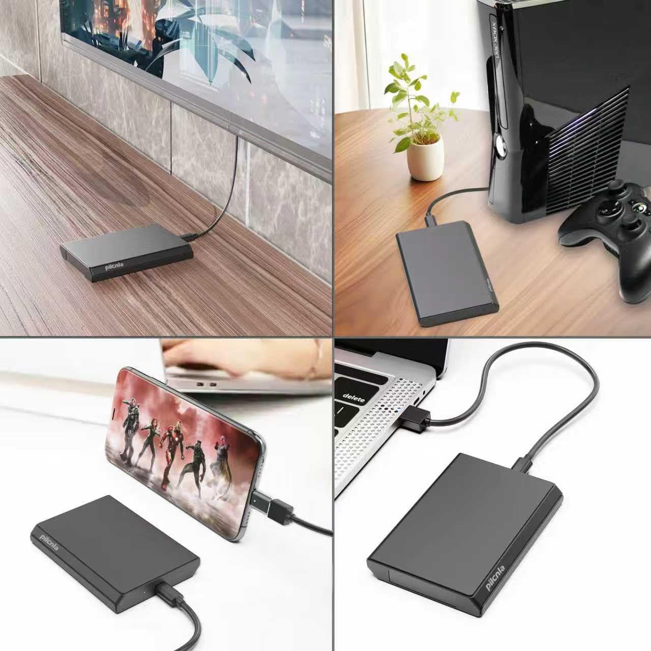 Portable External Hard Drive,USB-C,HDD USB 3.0,for Windows, Mac,Android,TV,Phone,Laptop,Desktop,PS4/5,Xbox One X/S, Xbox 360, Xbox Series X/S (HDD2-500G) — view 5