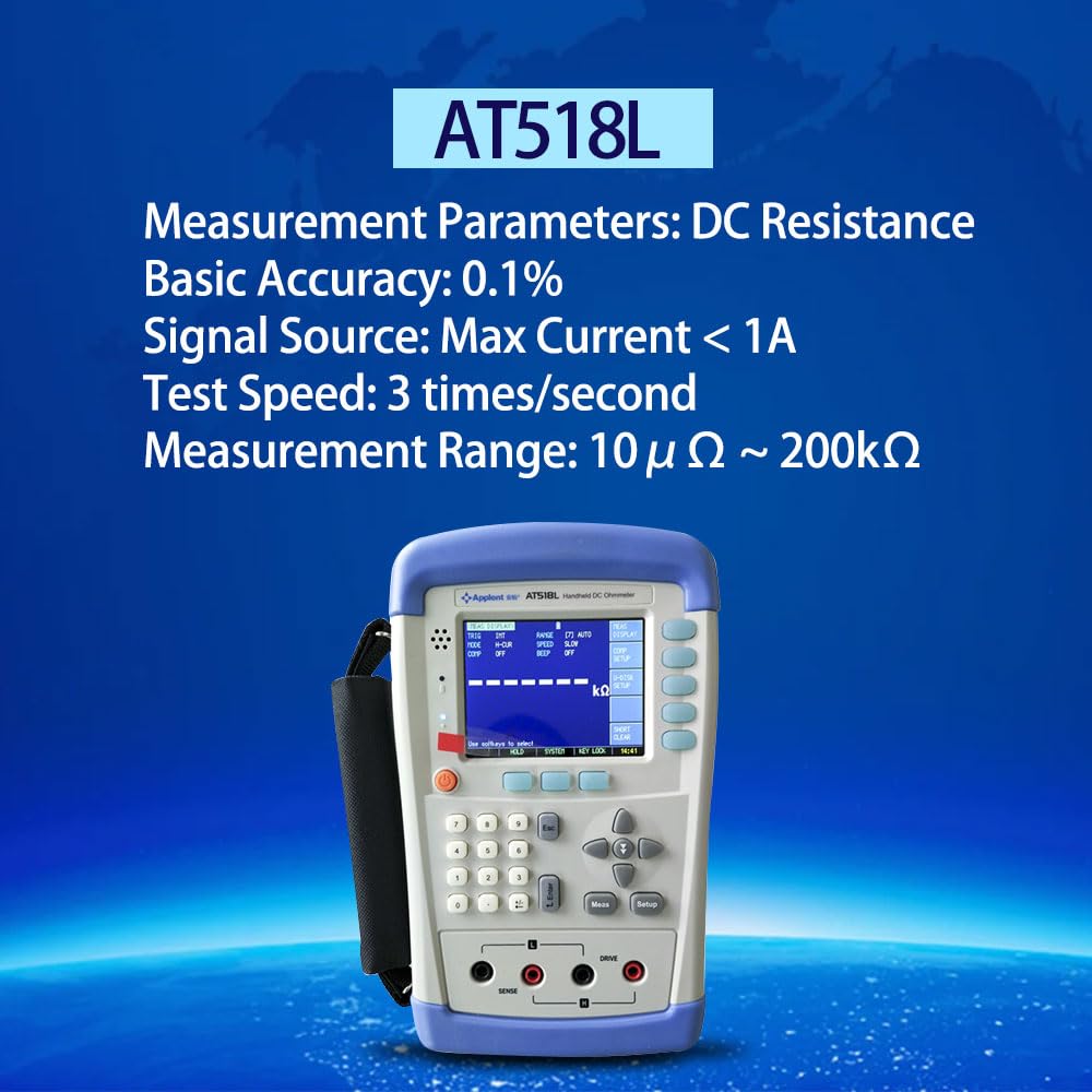AT518L Micro Ohmmeter with Measurement Range 10micro ohm-200k ohm