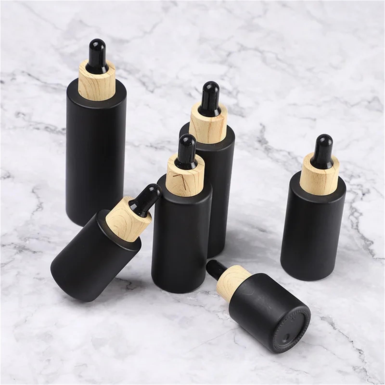 Gotero 10 tubos de botella cuentagotas vidrio negro esmerilado líquido aromaterapia for aceite masaje esencial pipeta rellenable(60ml)