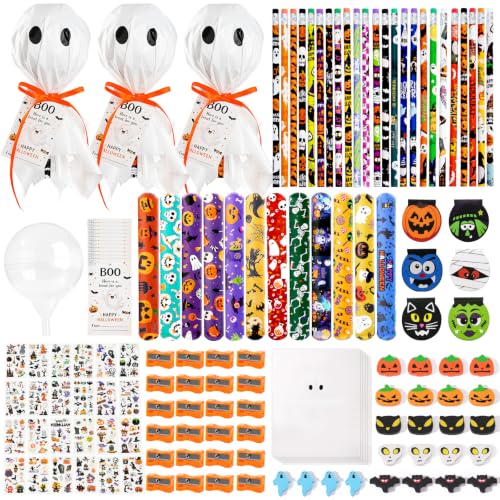 24PCS Halloween Classroom Gifts Giant Lollipop Stationery Party Favors Kit