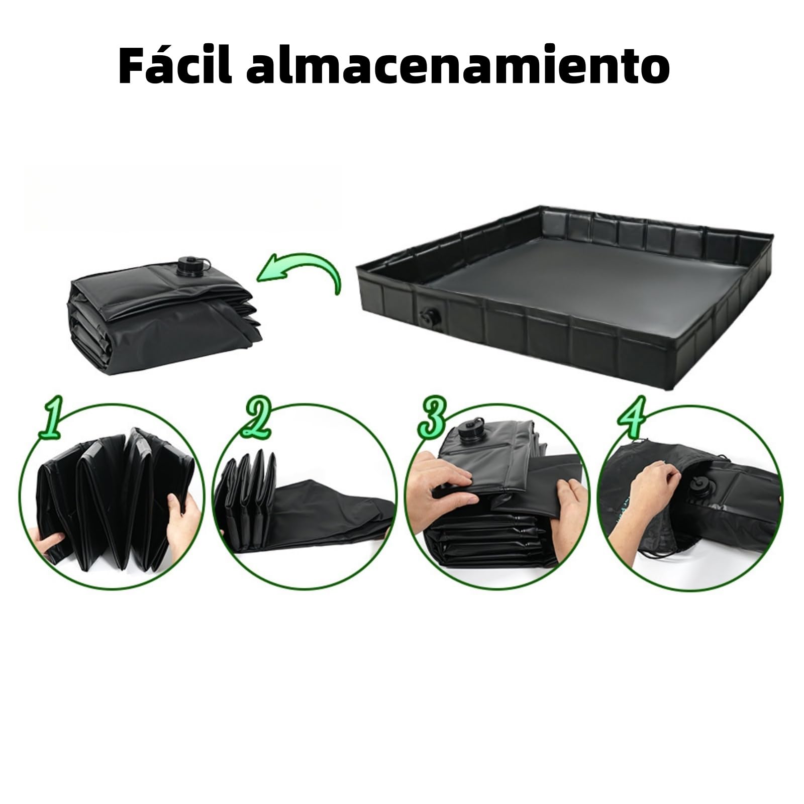 Genérico Portatil Plato De Ducha para Camping, Base De Ducha Plegable PortáTil, Multifuncional para Exteriores E Interiores, con DesagüE para Caravanas Playa, Alfombrilla Impermeable