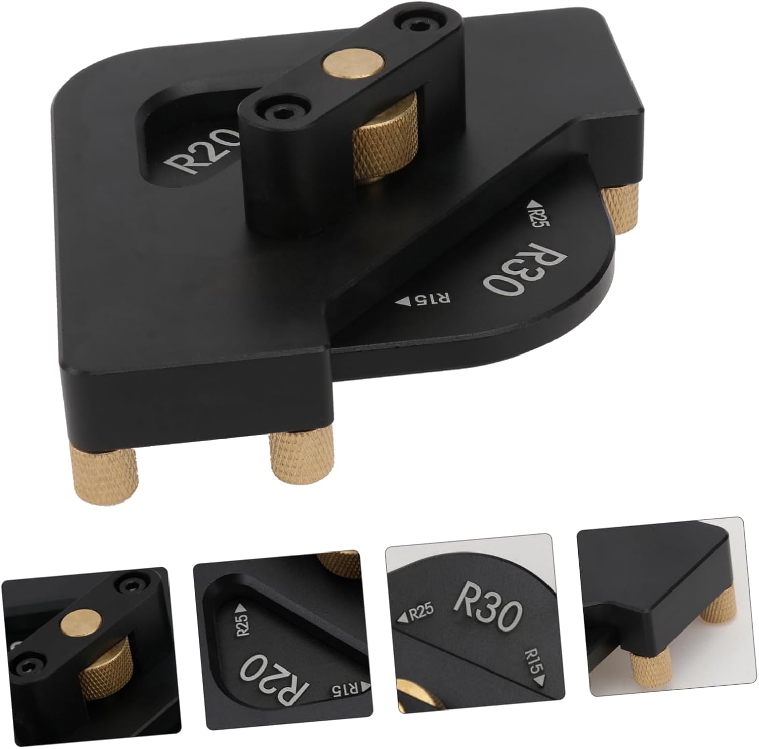 DOITOOL Metal Stencils 1pc Right Angle Router Template Rounding Module Fillet Corner R Angle Metal Positioning Routing Template Milling Woodworking Template Woodworking Trimming Bevel