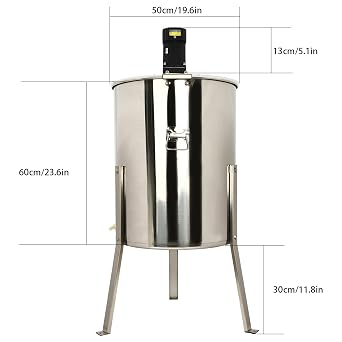 220V 140W Electrical Honey Extractor 4/8 Frames Honey Spinner Extractor Stainless Steel Beekeeping Extraction 370RPM Honeycomb Drum Spinner With Lid Removable Transparent Bucket Beekeeping Equipment