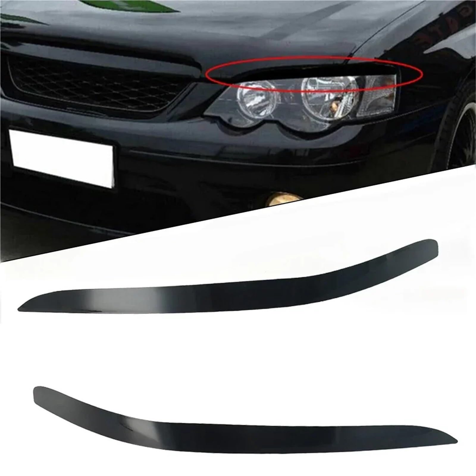 Per Falcon BA BF XR XR6 XR8 XT coppia faro sopracciglio palpebra decorazione copertura rivestimento parte di ricambio per auto Light Cover Trim Sticke Eyelids Frame