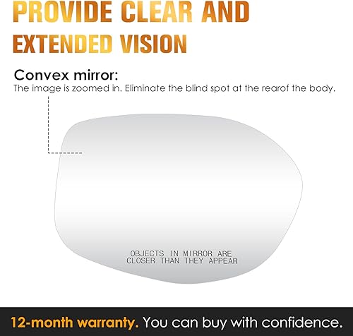 Miniatura 4 de Espejo calefactable del lado derecho del pasajero para Honda Odyssey 2014 2015 2016 2017 Reemplazo para 76203-TK8-A51 76203-TK8-A41