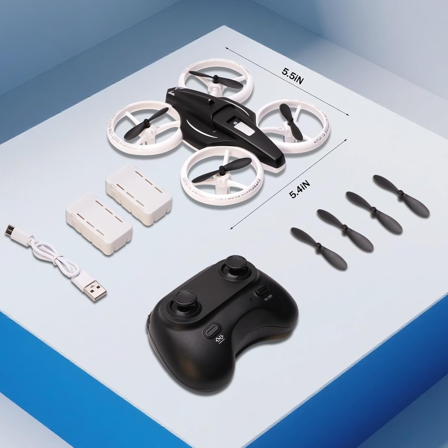 Mini Drone Toy For Children, Remote-Controlled Drone, Quadcopter With Altitude Hold And Headless Mode, All-Around Propeller Protection. Led Lights, 3 Speed Modes, Gift For Boys And Girls (Black).