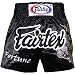 Fairtex Muay Thai Boxing Shorts Red Black White Size S M L XL XXL (3L) (Fortune Black M)