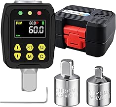 Digital Torque Adapter 1/2 Inch 3-60 Nm, Torque Wrench Digital with LCD Display, PEAK/TRACK Mode, Buzzer and LED Display, ±2% Error Accuracy, for Car, Bike, Motorcycle