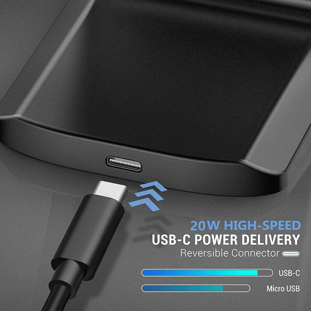 Caricatore a induzione, caricatore senza fili rapido da 20 W, stazione di ricarica per iPhone 17 Pro Max/16 Pro/15/14 Plus/13/12/11/XR/XS,Samsung Galaxy S25/S24/S23/S22/S21/S20,Note20/10, nero con