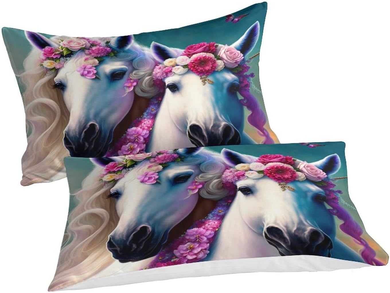 Colorful Animals Three Piece Suit Cartoon Quilt Cover Set - Super Soft Bedding Set for Kids with Pillowcase - Lightweight and Breathable Microfiber Bed Linens