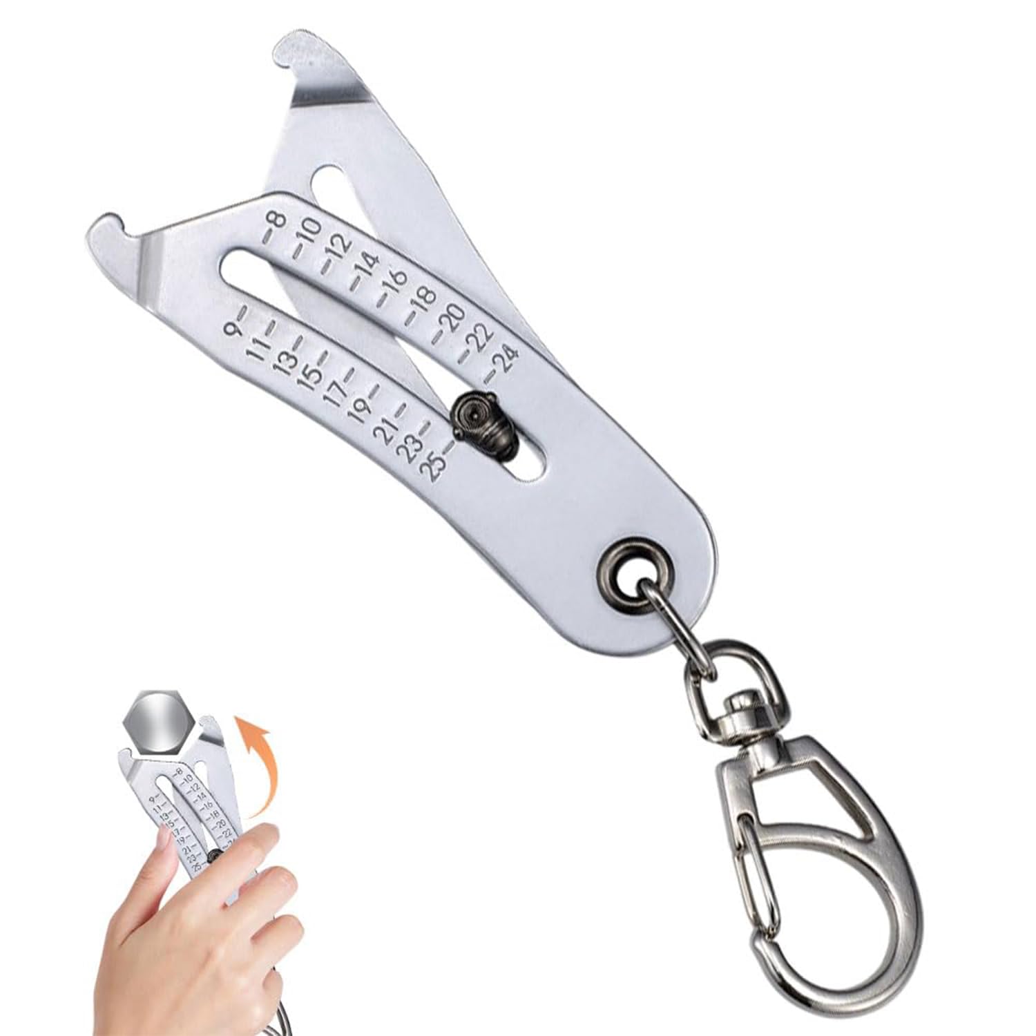 Portable Precise Thread Size Checker Keychain,Bolt Size Finder Keychain,Precise Bolt Sizes Finder Keychains,2025 Upgrade Thread Sizes Verification