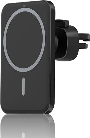15W Wireless Car Phone Holder - New Edition Fast Charging Mobile Stand with Type-C Interface for 12/13/14 Series Robust Magnetic Charging Dock Black