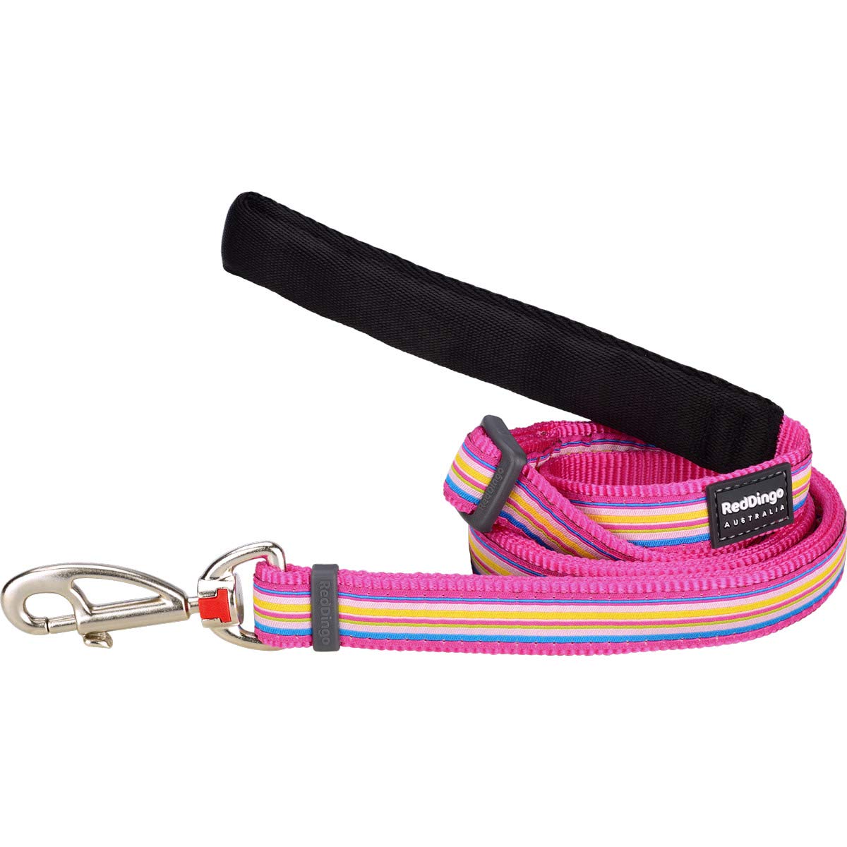 Red Dingo Horizontal Stripes Hot Pink Leash 15mm (5/8" Wide - 4-6' Length)