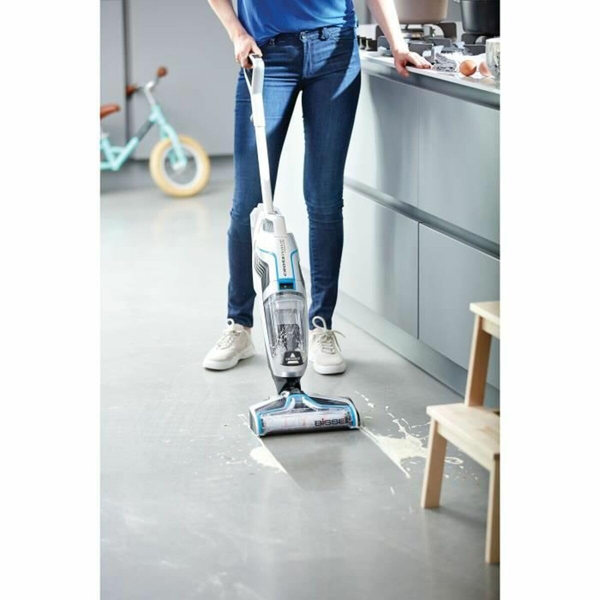 BISSELL Crosswave 2582Q - Aspirapolvere multifunzione a batteria 3 in 1 - Aspirazione/Lavaggio/Asciugatura - Funzione autopulent