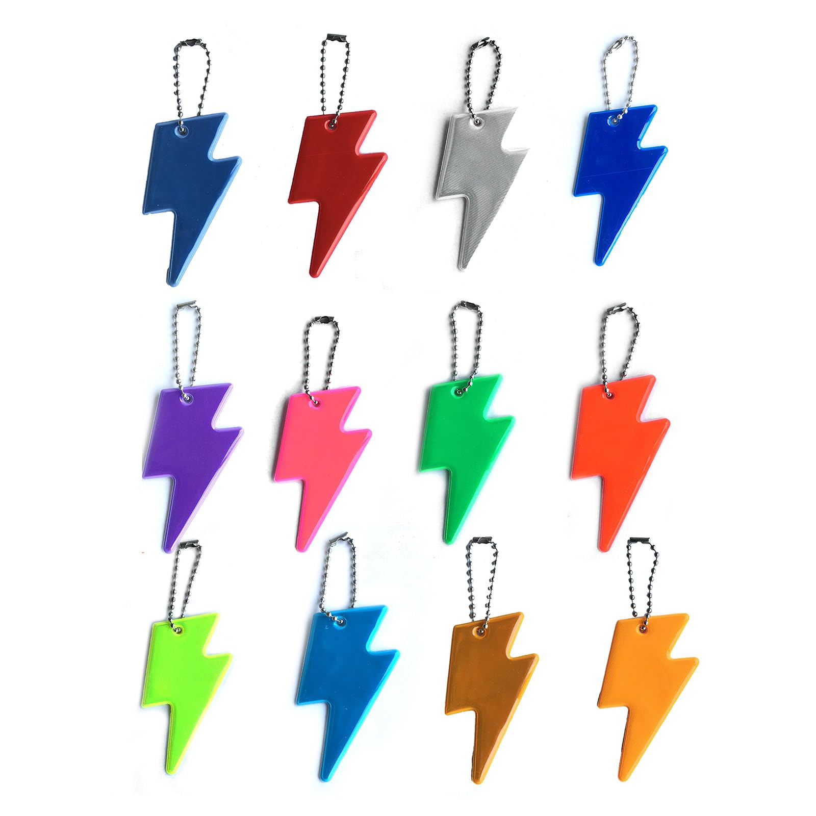 12Pcs Kids Pendant Backpacks Reflector Reflective PVC Reflective Pendant Keychains Night Reflector Set