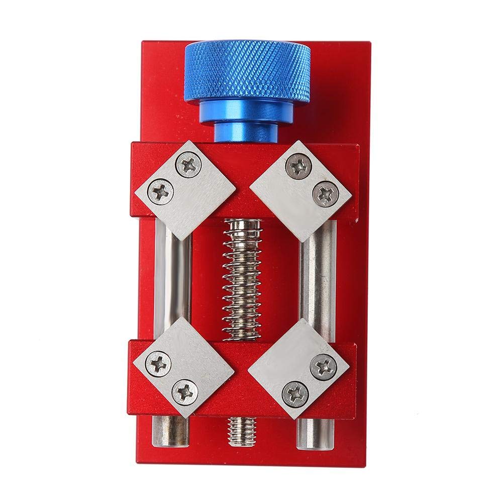 Qiterr Red Watch Case Remover, Watch Bezel Opener, Watch Bezel Removal Tool Workbench Back Case Opener Tool Watch Repair Kit Watch Battery Replacement Tool Kit(Red)