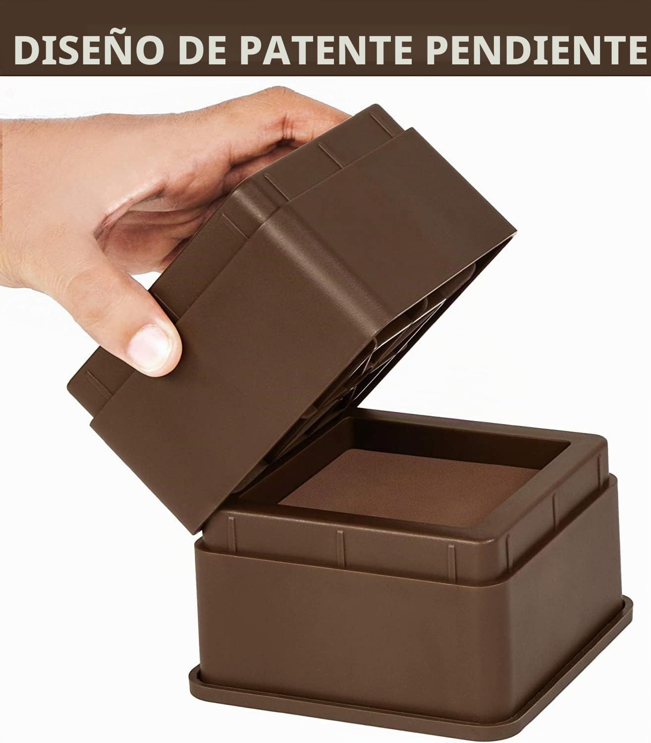 Utopia Bedding Muebles Ajustables y Elevador de Cama Juego de 8 (5 to 10 cm) - Plástico Duradero con Espuma, Almohadillas Antideslizantes de Goma para Cama, sofá, Mesa, Silla – Marrón